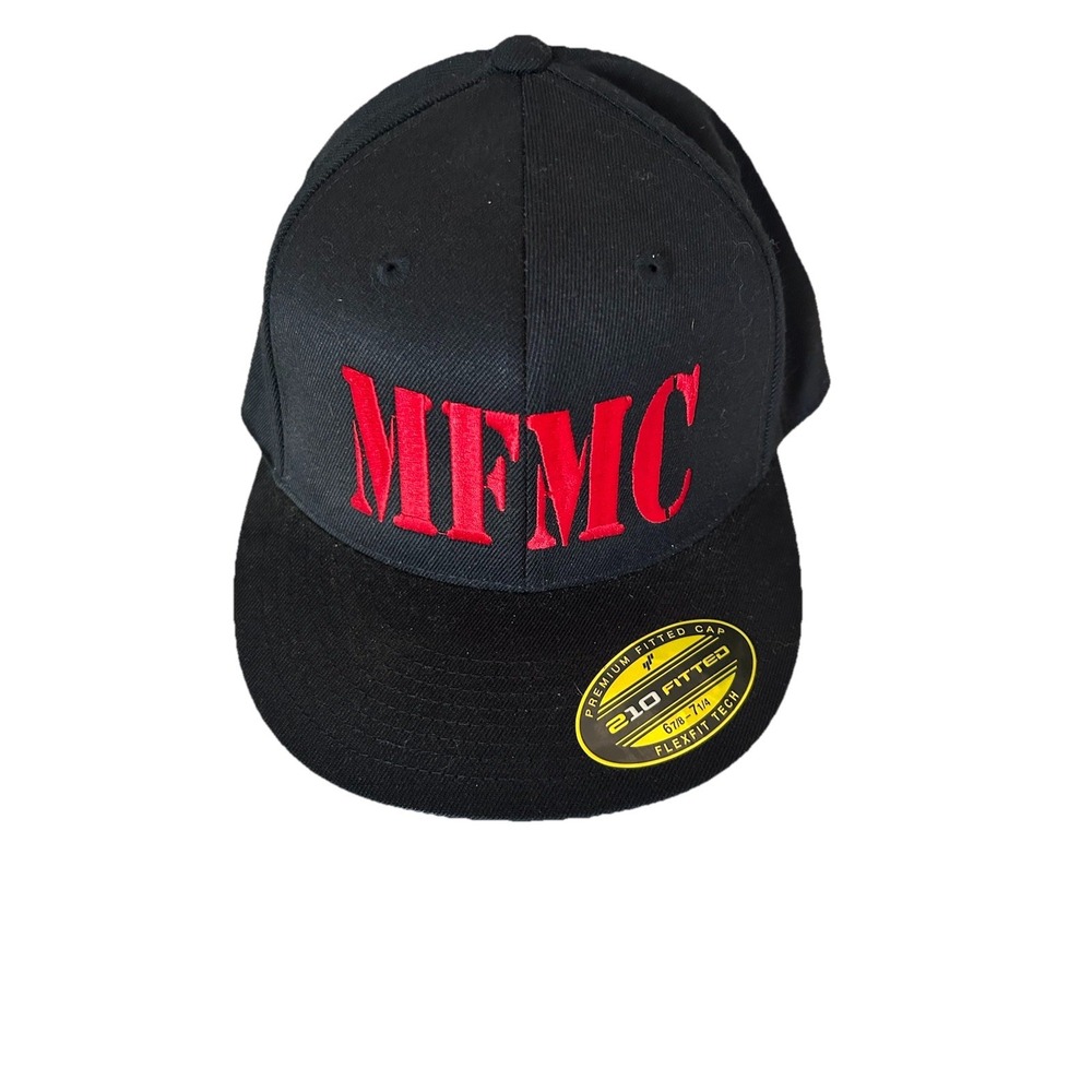 Men's MFMC 210 Fitted‎  Black Red Wool Blend Cap Size 6 7/8-7 1/4 Flex fit